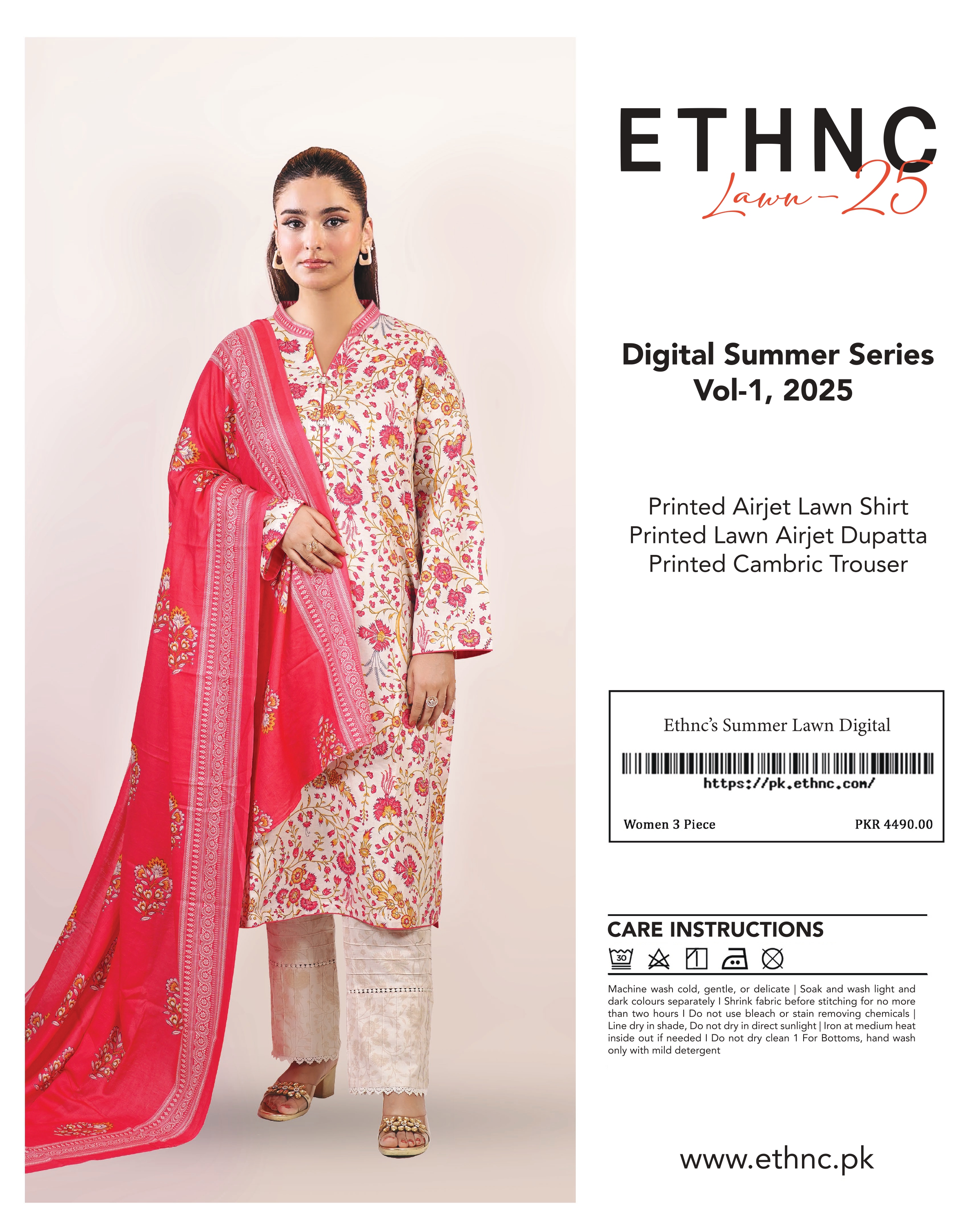 ETHNC Lawn-Digital Summer Series Printed Airjet Lawn Shirt